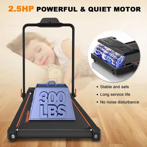 Miniatura 5 de WENOKER Caminadora portátil para oficina en casa, máquina de correr compacta y silenciosa, con control remoto y pantalla LED, sin instalación