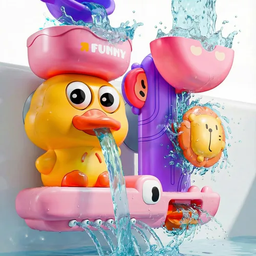 Juguetes de baño para niños de 1 a 3 años: juguetes de baño para niñas de 1, 2, 3 años, juguete de bañera rosa para niños de 2 a 4 años, regalos