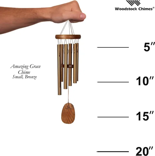 Miniatura 9 de Woodstock Chimes Neptune Campana de viento para exterior de 16 pulgadas, bronce pequeño, decoración al aire libre para patio, porche, jardín, regalo
