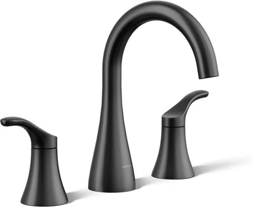 Miniatura 12 de KOHLER K-27390-4K-BN Simplice® - Grifo de lavabo de baño con dos manijas de palanca y drenaje clicker, 1.0 GPM, níquel cepillado vibrante Vibrant