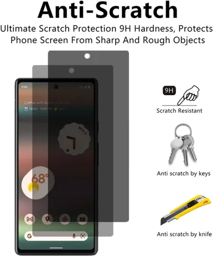 Miniatura 3 de Protector de pantalla de privacidad para Google Pixel 6a, [2 unidades] de vidrio templado antiespía antiarañazos para Google Pixel 6a GB62Z GX7AS