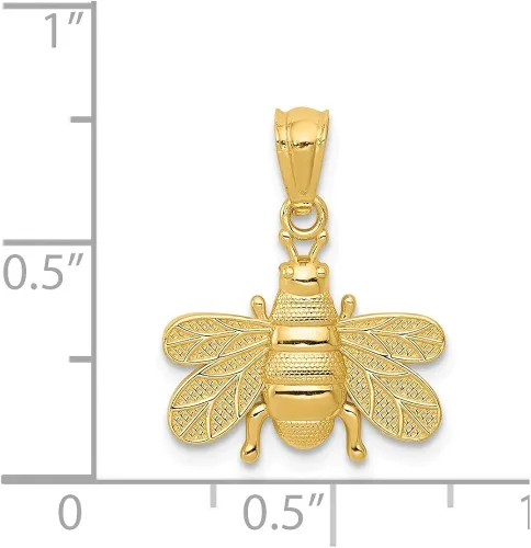 Miniatura 3 de Colgante de abeja de oro amarillo macizo de 14 k 0.748in x 0.591in