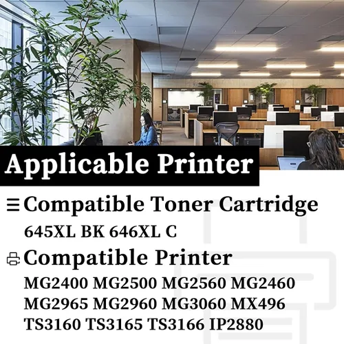 Miniatura 2 de 645XL 646XL Cartuchos de tinta de súper alto rendimiento compatible para Canon 645XL 646XL para impresora Canon MG2400 MG2500 MG2560 MG2460 MG2965