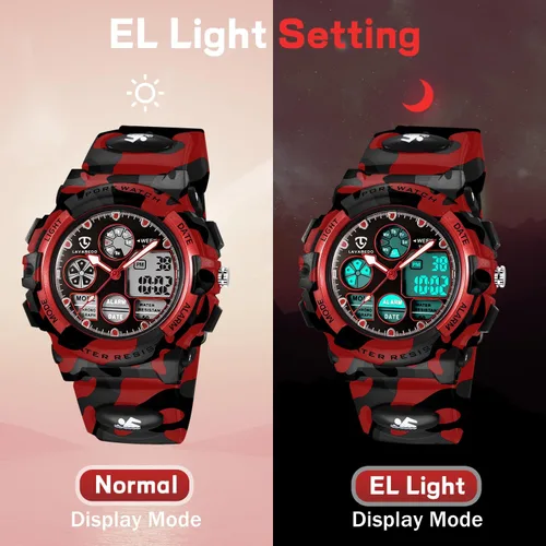 Miniatura 4 de Reloj deportivo digital para niños, reloj deportivo con cronómetro LED, reloj analógico impermeable 50 M, regalo de cumpleaños y regalos de Navidad