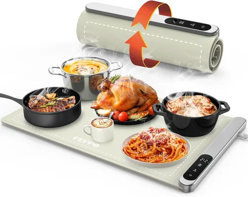 Miniatura 10 de FEPPO Alfombra de Calentamiento de Alimentos, Película de Calentamiento de Grafeno de Alta Tecnología Mejorada, Bandeja de Calentamiento Eléctrica