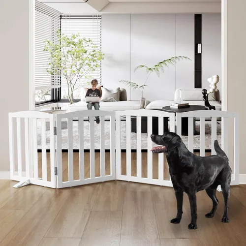 Miniatura 14 de Puerta para Perros Independiente para Interiores, Puerta para Perros Plegable, Puertas para Mascotas para Entradas, Escaleras o Pasillos, Puerta