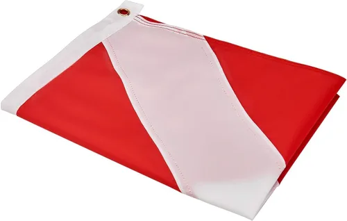 Miniatura 3 de 2 banderas de buceo con ojales dorados de 20 x 24 pulgadas, nailon de doble costura, banderas de buceo rojas y blancas para buceo, pesca submarina