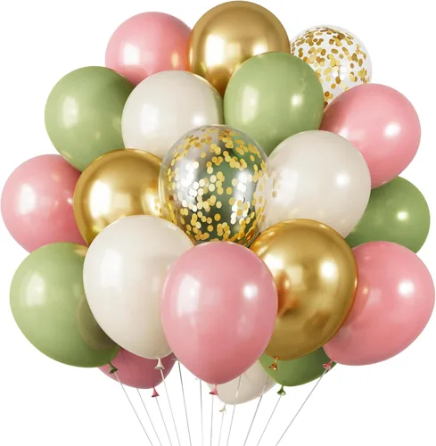 Miniatura 35 de RUBFAC 65 piezas de globos de 12 pulgadas, kit de globos rojos, negros y blancos con confeti y cintas para cumpleaños, bodas, baby shower, Negro