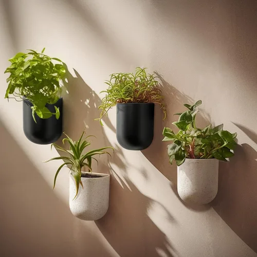 Miniatura 4 de La Jolie Maison Macetas colgantes de pared para plantas de interior, macetas colgantes para plantas de aire suculentas, juego de 2, 6 pulgadas