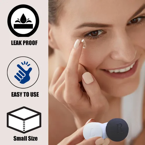Miniatura 7 de Paquete de 4 Estuches para Lentes de Contacto a Granel Caja Contenedor de Remojo y Almacenamiento (Negro)