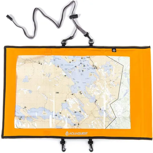 AquaQuest Trail Map - Funda 100% impermeable para bolsa seca, protector de mapas, soporte para documentos al aire libre con ventana transparente y