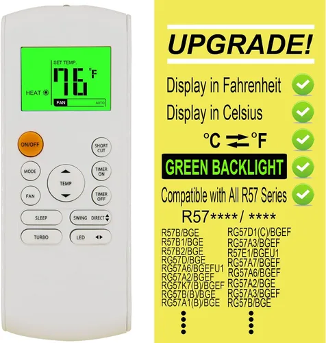Miniatura 2 de Mando a distancia de repuesto para aire acondicionado Midea MRCOOL FRIMEC Klimaire RG57B1/BGE RG57B2/BGE RG57B/BGE RG57/BGE RG57A6/BGEF RG57A7/BGEF