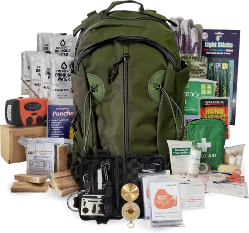 Kit de emergencia para 1 persona/mochila de supervivencia durante 72 horas para desastres naturales, huracanes, situaciones de emergencia o errores