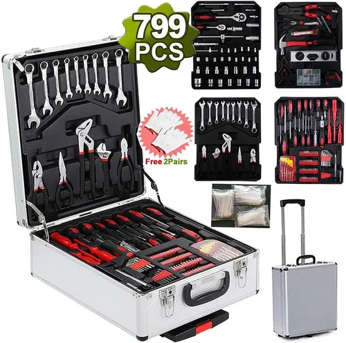 Yeysynana - Kit de herramientas de 799 piezas, kit de reparación de maquinaria doméstica, kit de herramientas de reparación universal automotriz con