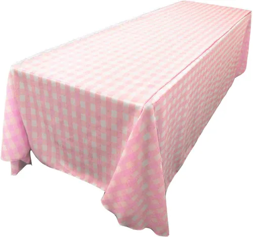 Miniatura 32 de LA Linen Mantel rectangular de poliéster Gingham a cuadros 60 por 84 pulgadas, blanco y verde oscuro