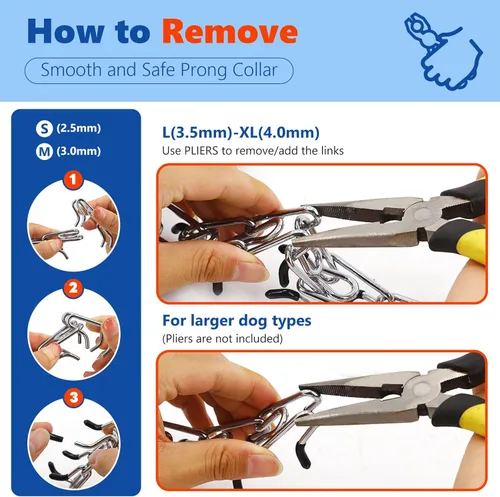Miniatura 5 de Collar de punta para perro Supet, collar de entrenamiento ajustable con hebilla de liberación rápida para perros pequeños, medianos y grandes