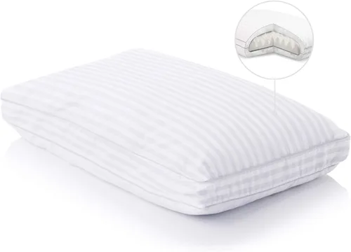 Malouf Convolution - Almohada de microfibra gelificada con espuma viscoelástica contorneada, alternativa al plumón, tamaño Queen
