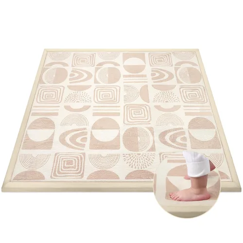 Miniatura 14 de Tapete de juego de 50 x 50 pulgadas para el suelo y el parque infantil, tapete de espuma de alta densidad de 1.2 pulgadas de grosor, alfombra