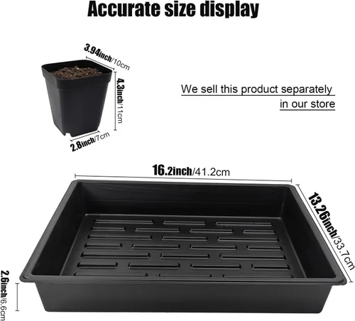 Miniatura 2 de RooTrimmer Macetas cuadradas de 4 pulgadas (3.9 in), 60 unidades, bandejas resistentes para plántulas, 5 unidades, bandeja de germinación