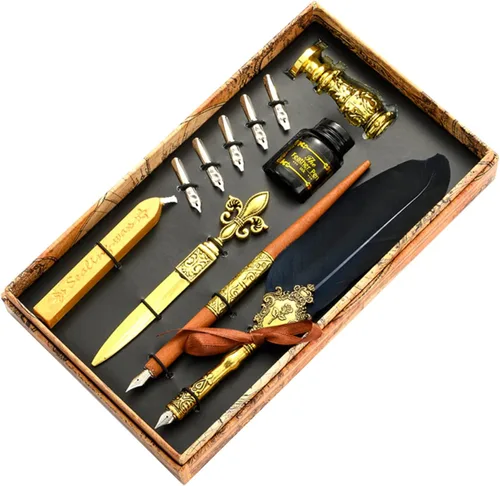 Miniatura 11 de Joyeee Juego de Plumas de Caligrafía, Juego de Pluma de Inmersión que Incluye Perlas de Cera de Sellado, Cuchara de Cera, Plumillas de Repuesto