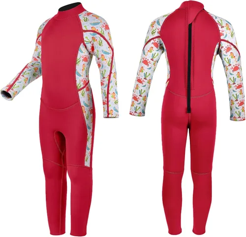Miniatura 9 de Traje de neopreno de 3 mm para niños, niñas, niños pequeños y jóvenes; traje de baño completo térmico para agua fría; cremallera en la espalda