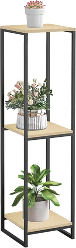 Miniatura 11 de Soporte para plantas de 34 pulgadas de alto para interiores, estante moderno de 2 niveles, organizador de macetas de esquina para sala de estar
