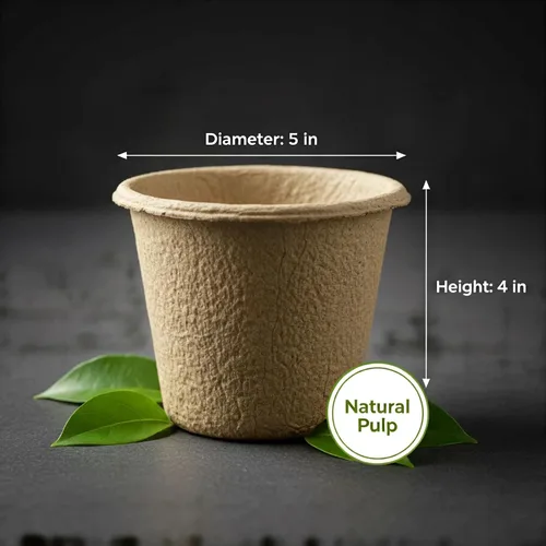 Miniatura 2 de Paquete de 20 macetas de turba de 5 pulgadas con 20 etiquetas para plantas, macetas biodegradables con agujeros de drenaje, macetas de vivero