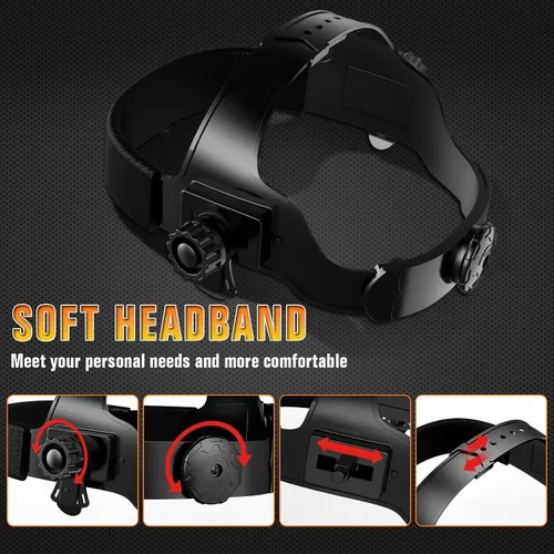 Miniatura 9 de TRQWH Casco de soldadura con vista grande 3.94" x 3.15" con oscurecimiento automático, capucha de soldadura con luz LED, energía solar, color real
