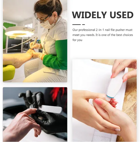 Miniatura 7 de Paquete de 12 limas de uñas, limas de uñas de metal para uñas naturales, acero inoxidable de 6.8 pulgadas, lima de uñas con punta afilada y mango