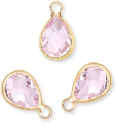 Miniatura 17 de Adabele Colgante de piedra natal de grado A, caída de 11 mm, 14 mm, 16 mm, chapado en oro amarillo de 18 quilates para aretes personalizados