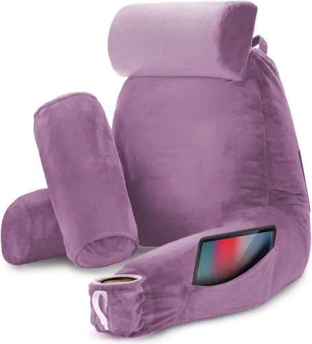 Miniatura 67 de Nestl Almohada de lectura para niños y adolescentes con espuma viscoelástica triturada, almohadas de respaldo para leer, ver y jugar, uso