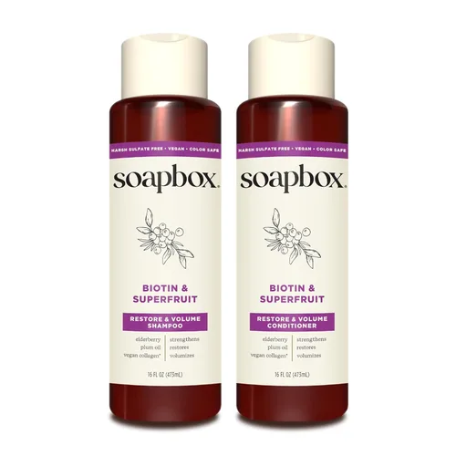 Miniatura 10 de Soapbox Juego de champú y acondicionador de árbol de té, equilibrio del cuero cabelludo con aceite de árbol de té, aceite de jojoba, aloe y manteca