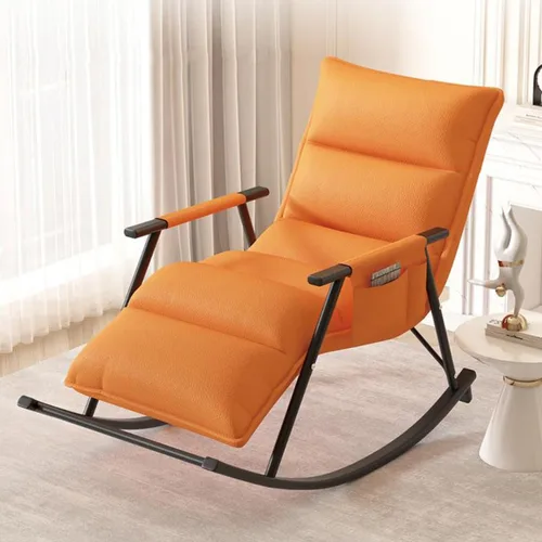 Miniatura 9 de YCKEGEW Sofá de ocio mecedora mecedora con respaldo alto, sillas reclinables de cuero, sillón de mediados de siglo para sala de estar, bolsillo