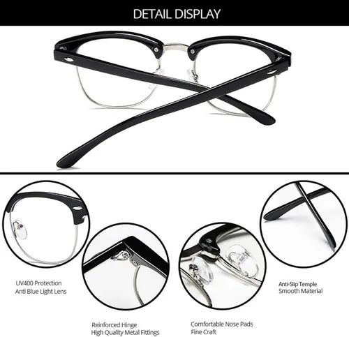 Miniatura 4 de LNTICB® Gafas con Bloqueo de Luz Azul para Computadora, Gafas de Lectura, Montura de Gafas con Lente Transparente, Unisex, Anti UV, Anti Fatiga