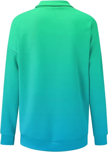 Miniatura 3 de Kenvina Sudadera con cremallera 34 para mujer, casual, moderna, atlética, de manga larga, estampada, ajuste holgado