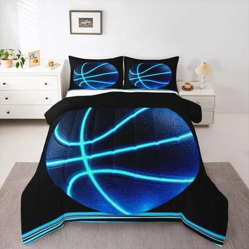 Miniatura 33 de Erosebridal Juego de edredón de béisbol tamaño individual, juegos de ropa de cama deportiva para niños, edredones y juegos de ropa de cama de nido