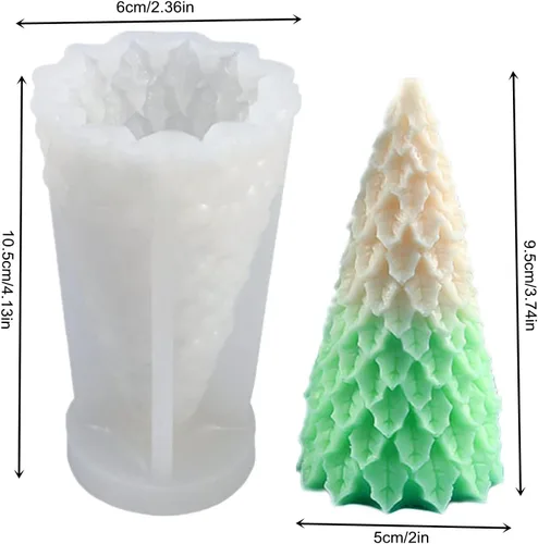 Miniatura 2 de Hoja colgante de árbol de Navidad vela molde de silicona yeso resina epoxi jabón molde de fondant pastel chocolate caramelo hornear molde
