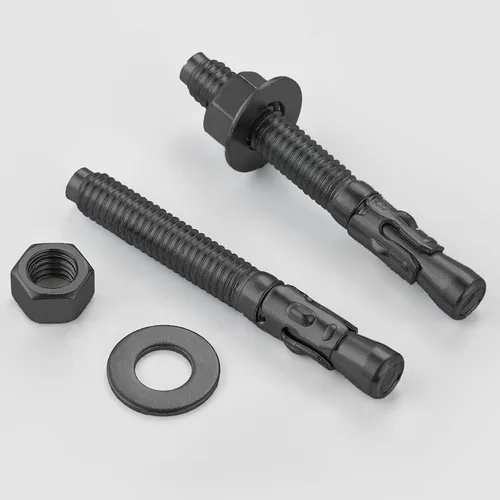 Miniatura 4 de Wensilon 10 piezas sujetadores estándar de 3/8 x 4 pulgadas para servicio pesado anclajes de cuña negros para cemento y hormigón