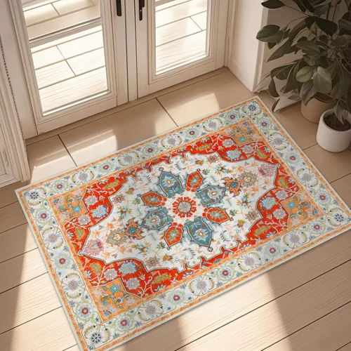 Miniatura 32 de WILLSUN Alfombras lavables de área, alfombras grandes antideslizantes de 5 x 7 pulgadas estilo bohemio para sala de estar, dormitorio, alfombra