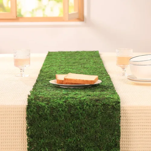 Miniatura 7 de Camino de mesa de musgo seco, rollo de hoja de musgo verde para manualidades, tapete de musgo preservado para decoración de mesa, musgo verde