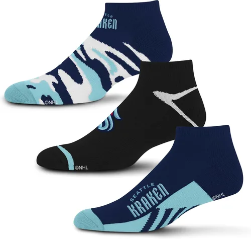 Miniatura 6 de For Bare Feet NHL calcetines tobilleros Camo Boom para hombre, paquete de 3