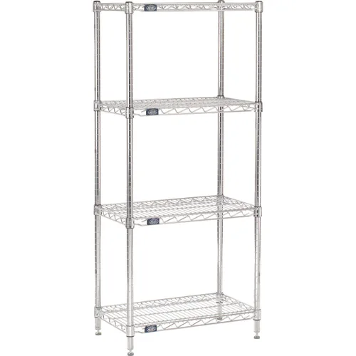 Miniatura 12 de Nexel 14" x 42" x 63", unidad de estantería de alambre ajustable de 4 niveles, estante de almacenamiento comercial con certificación NSF, acabado