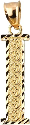 Miniatura 5 de Colgante personalizado de oro amarillo de 10 quilates con letras iniciales A-Z