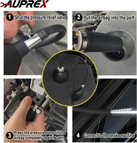 Miniatura 5 de AUPREX Adaptador universal de fácil admisión, vejiga de máquina de humo automotriz, detector de fugas de combustible de tuberías, probador