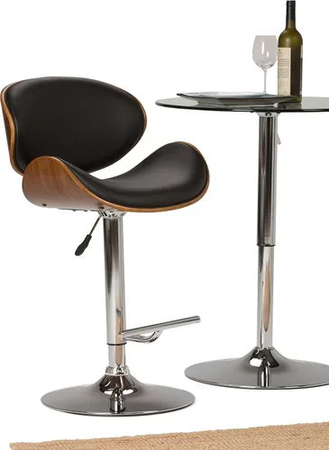 Miniatura 10 de SIMPLIHOME Marana - Taburete de bar giratorio ajustable, altura del asiento de 37 a 45 pulgadas, taburete tapizado en piel sintética vegana negra