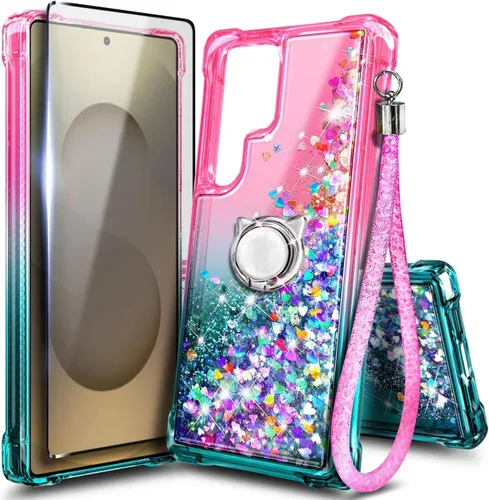 Miniatura 87 de NGB Diseñada para funda Samsung Galaxy Note 10+ (Plus), Rosa/Aguamarina Funda con Purpurina Líquida Brillante Linda para Mujeres Niñas Niños