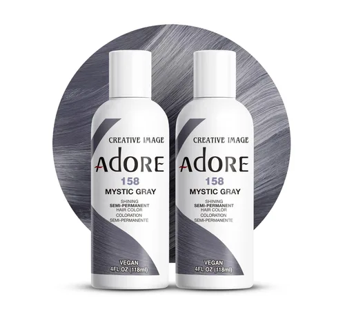 Miniatura 7 de Adore Tinte de cabello gris semipermanente, vegano y libre de crueldad, 4 onzas líquidas, 158 Mystic Gray (paquete de 2)