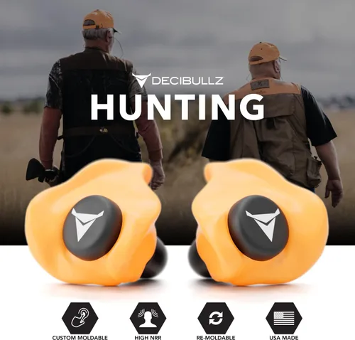 Miniatura 6 de Decibullz - Tapones para oídos moldeables a medida, 31 dB NRR más alto, protección auditiva cómoda para disparar, viajar, trabajar y conciertos