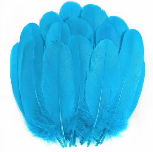 Miniatura 15 de Holmgren Plumas de Artesanía de Mardi Gras a Granel – 200 piezas Plumas de Ganso Grandes de 5-6 pulgadas para Decoración de Mardi Gras Carnaval