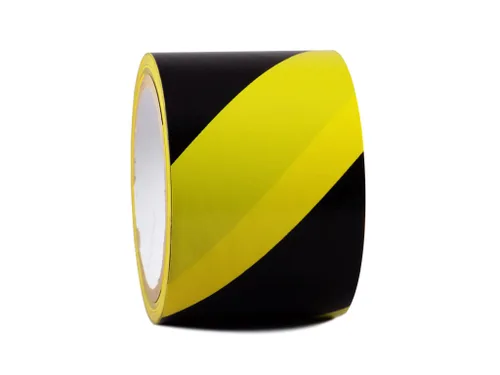 Miniatura 26 de GGR Supplies SST-618C Cinta de seguridad adhesiva de franja de advertencia de peligro negra y amarilla: 2" de ancho x 18 yardas. Negro y amarillo